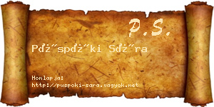Püspöki Sára névjegykártya